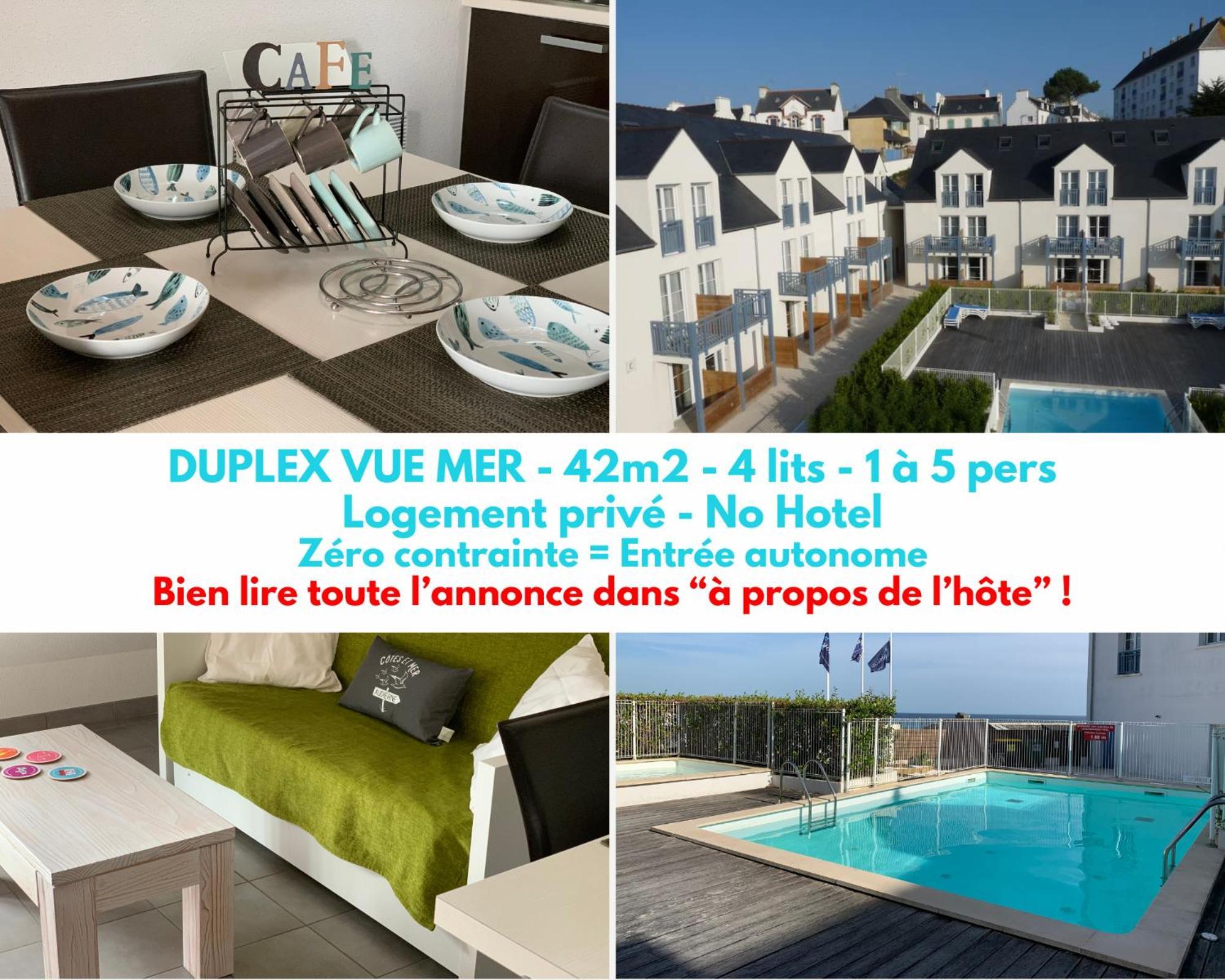 Duplex Vue Mer - Plage A 100M- 4 Lits - Parking Sous Sol Одьерн Экстерьер фото